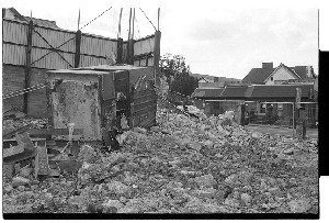 Andersonstown RUC/PSNI station, West Belfast. Demolition of this highly fortified police station which was a landmark in West Belfast. Images taken in the years immediately following the change from RUC to PSNI.