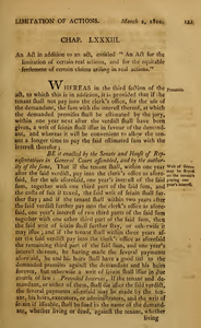 1809 Chap. 0084. An Act In Addition To An Act, Entitled "An Act For The Limitation Of Certain Real Actions, And For The Equitable -Settlement Of Certain Claims Arising In Real Actions."