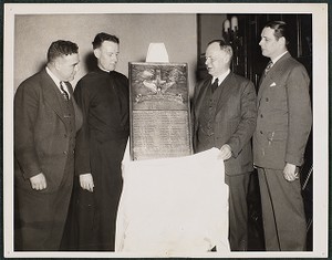 Rev. William Murphy (second from left) with Maurice Tobin (mayor, far right) and others