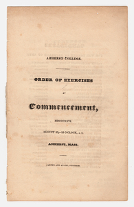 Amherst College Commencement program, 1826 August 23