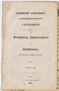 Amherst Academy catalog, 1830/1832 and Rules