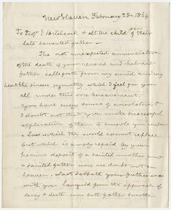 Benjamin Silliman letter to Edward Hitchcock, Jr. and his siblings, 1864 February 28