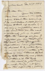 Edward Hitchcock letter to Edward Hitchcock, Jr., 1859 December 21