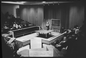 Photographs of a college meeting with President John William Ward, 1975 April 15