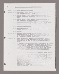 Amherst College faculty meeting minutes and Committe of Six meeting minutes 1964/1965