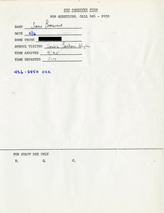 Citywide Coordinating Council daily monitoring report for South Boston High School by Jane Bowers, 1975 November 6