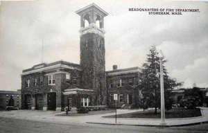 Postcard: Stoneham Fire-Police Station, west/south fa�ades