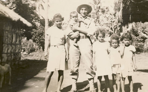 Greeting village children after liberation