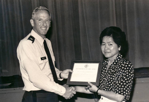 My mom receives award from division chief