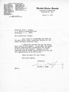 Letter to Paul E. Tsongas from Milton R. Young