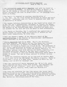 Legislative Alert: weekly bulletin, week of May 11, 1981