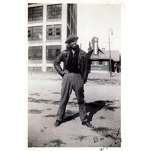 Benny Woods poses in unidentified lot