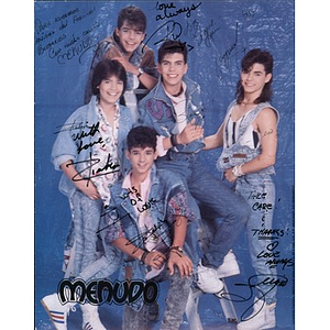 Autographed photograph of the boy band, Menudo.
