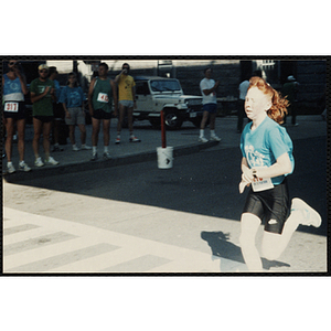 A girl participates in the Battle of Bunker Hill Road Race