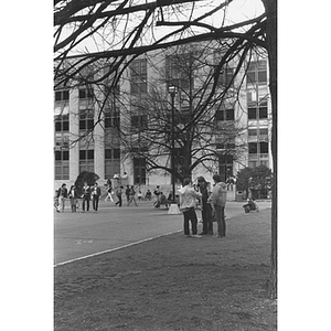 Students in the Quad, in front of Richards Hall