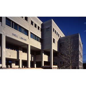 Side view of Snell Library