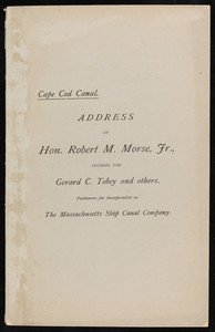 "Address of Robert M. Morse Jr." (3 copies)