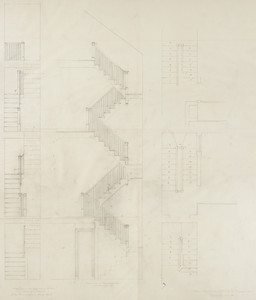 Back stair plan and elevation, residence of Mrs. Charles C. Pomeroy [Edith Burnet (Mrs. Charles Coolidge Pomeroy)], "Seabeach", Newport, R. I., 1900.