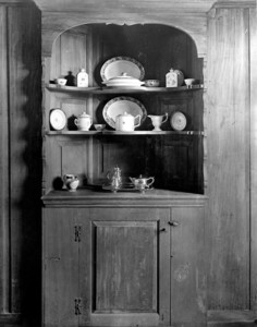 Interior view of the John Lawrence House, china closet, 76 Campmeeting Road, Topsfield, Mass., undated