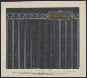Pamphlet cover sample, designed and printed by H.W. Weisbrodt, Commercial Tribune Building, Cincinnati, Ohio, undated