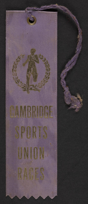 Ribbon for the Cambridge Sports Union Races, Fresh Pond, Cambridge, Mass., dated June 24, 1976