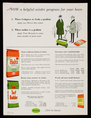 Flyers, lawn care products, O.M. Scott & Sons, Marysville, Ohio