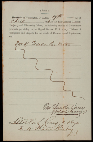 Henry Jackson to Thomas Lincoln Casey, April 17, 1876