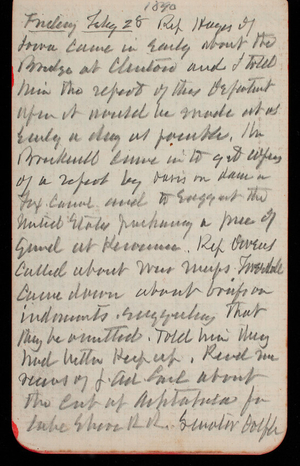 Thomas Lincoln Casey Notebook, February 1890-April 1890, 02, Friday February 28 1890