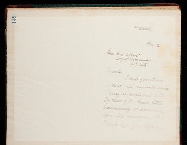 Thomas Lincoln Casey Letterbook (1888-1895), Thomas Lincoln Casey to [Henry] L. Abbot, February 12, 1891