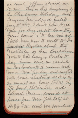 Thomas Lincoln Casey Notebook, November 1888-January 1889, 66, in and office closed at