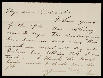 Bernard R. Green to Thomas Lincoln Casey, March 21, 1887