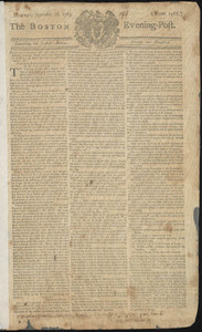 The Boston Evening-Post, 16 September 1765