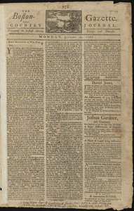 The Boston-Gazette, and Country Journal, 20 January 1766