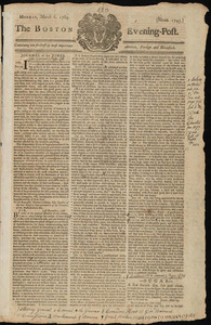 The Boston Evening-Post, 6 March 1769