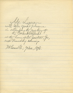 Letter from Benjamin Smith Lyman to unidentified correspondent