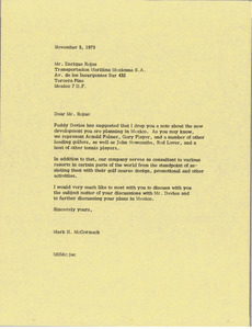 Letter from Mark H. McCormack to Enrique Rojas