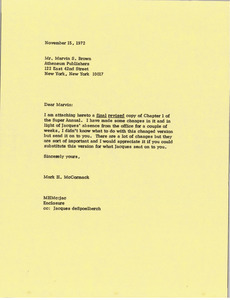 Letter from Mark H. McCormack to Marvin S. Brown