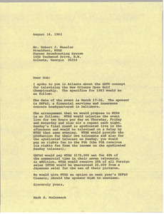 Letter from Mark H. McCormack to Robert J. Wussler