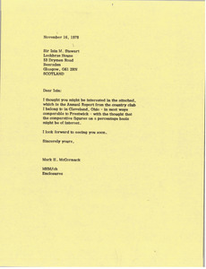 Letter from Mark H. McCormack to Iain M. Stewart