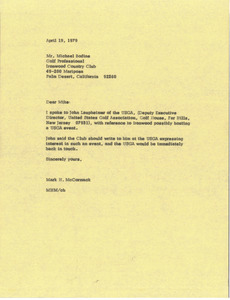 Letter from Mark H. McCormack to Michael Bodine