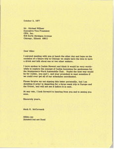 Letter from Mark H. McCormack to Michael Willner