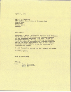 Letter from Mark H. McCormack to C. J. Gorringe