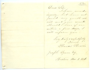 Letter from Thomas Sherwin to Joseph Lyman