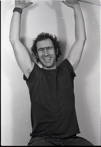 Studio portrait of Richard Safft, seated on a stool