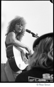 Joni Mitchell performing at the No Nukes concert and protest, Washington, D.C.