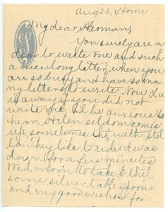 Letter from Mary H. Scott to Herman B. Nash