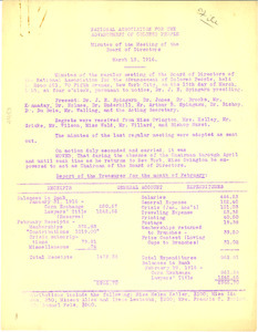 NAACP Minutes of the meeting of the Board of Directors
