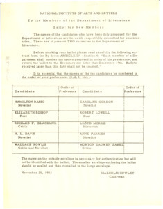 Ballot for new members