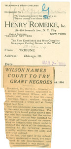 Wilson names court to try Grant Negroes