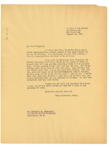 Letter from W. E. B. Du Bois to Virginia Alexander
